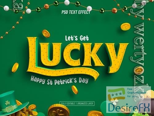 St patrick's day editable text effect psd