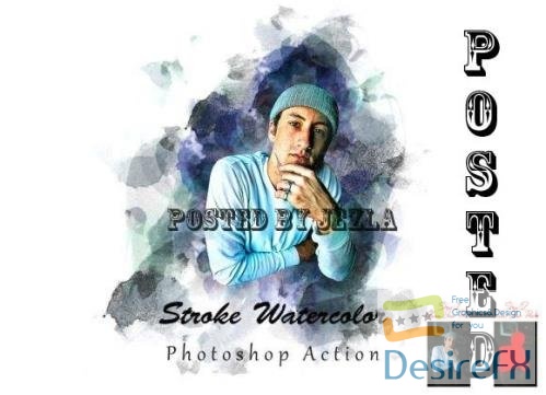 Strokes Watercolor Photoshop Action - 7807360