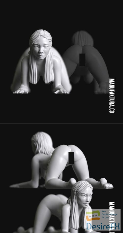 Sub Series 12a - Naked Female Prisoner Slave – 3D Print