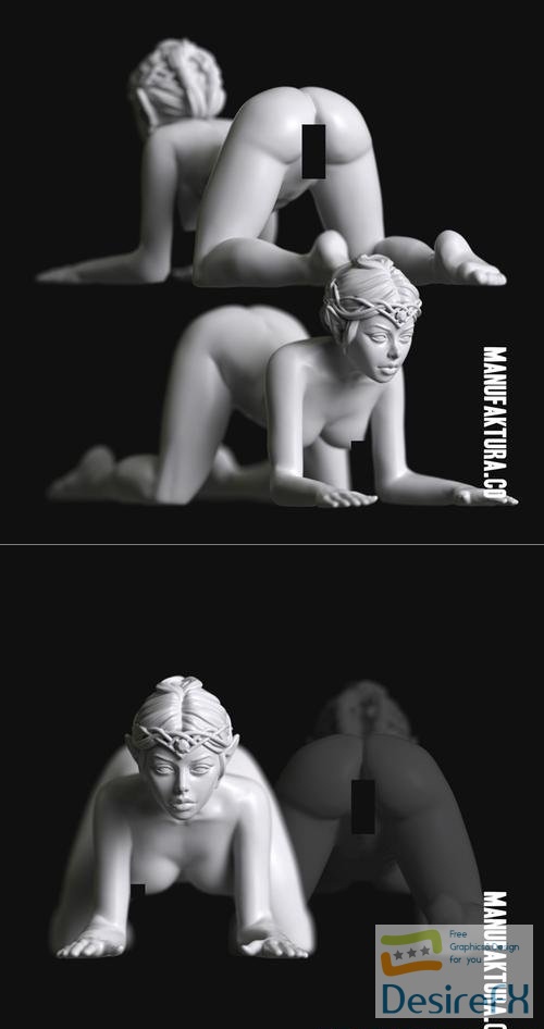 Sub Series 77 - Naked Female Highborn Elf Prisoner Slave – 3D Print