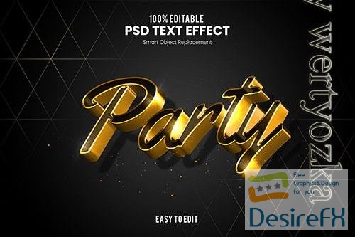 Text effect the party psd design