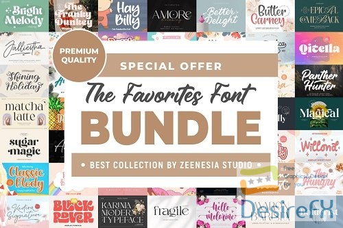 The Favorites Font Bundle - 40 Premium Fonts