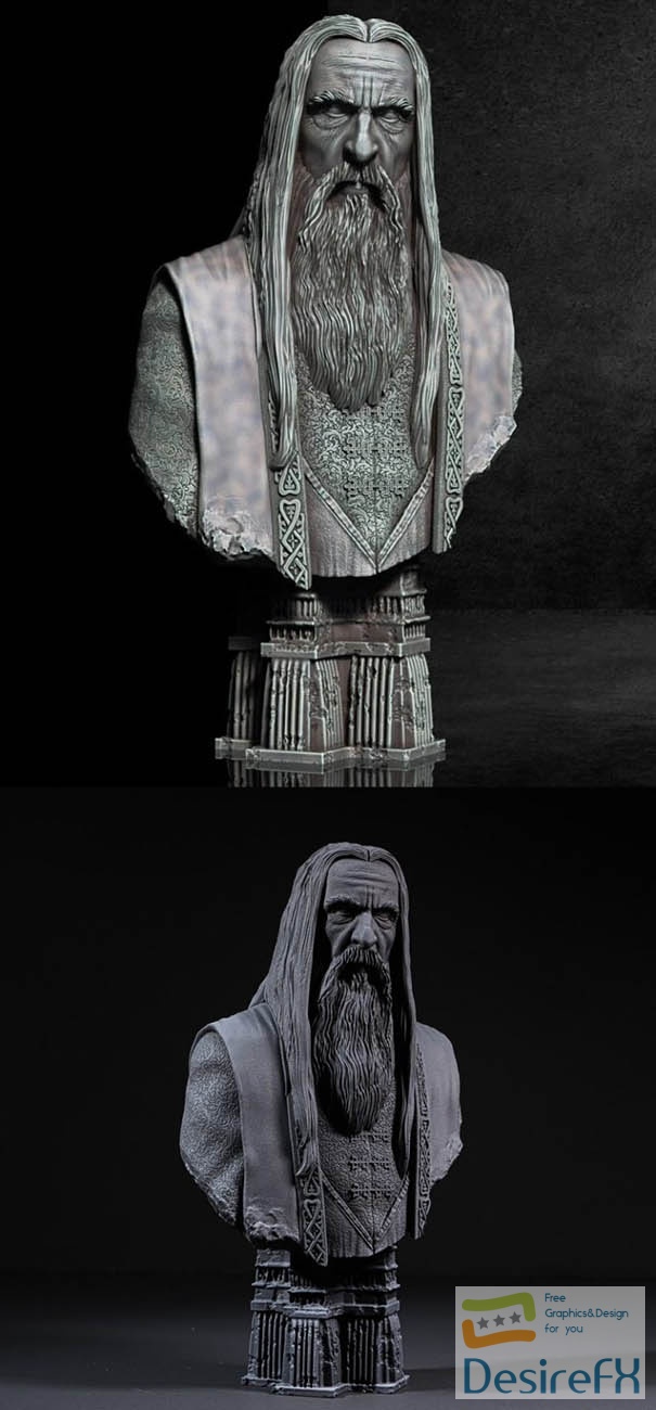 The Lord Of Rings – Saruman Bust – 3D Print