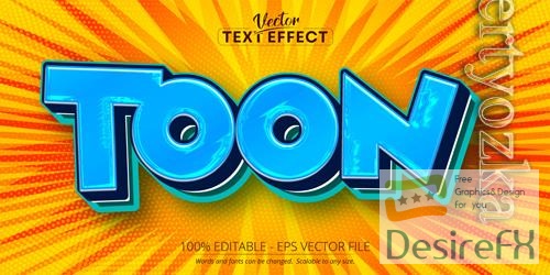 Toon - Editable Text Effect, Comic Book Font Style