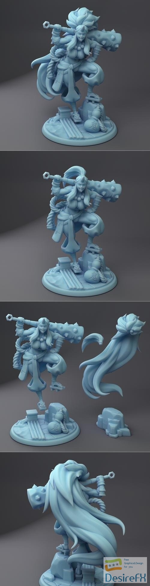Twin Goddess Miniatures - Oni Barbarian and Pinup Version – 3D Print