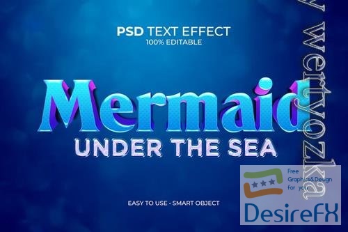 Underwater text Mermaid Psd