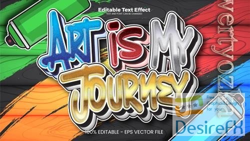 Vector art is my journey editable text effect in modern trend style