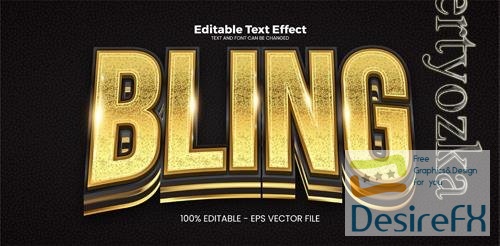 Vector bling editable text effect in modern trend style