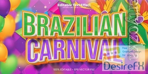 Vector brazilian carnival editable text effect in modern trend style