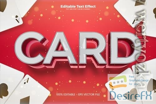 Vector card editable text effect in modern trend style