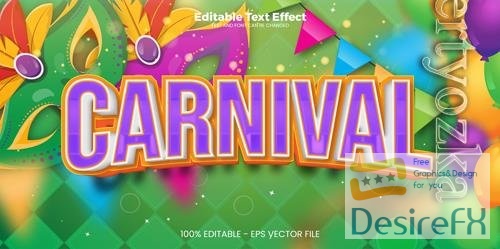 Vector carnival editable text effect in modern trend style