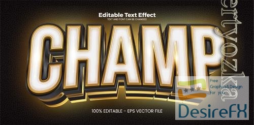 Vector champ editable text effect in modern trend style vol 2