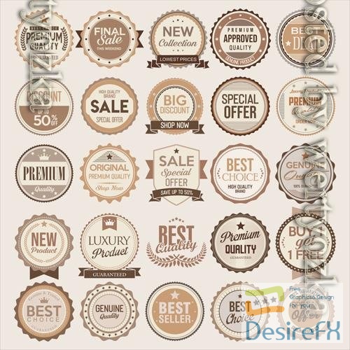 Vector collection of retro vintage badges and labels