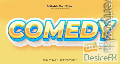 Vector comedy editable text effect in modern trend style