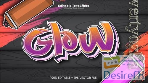 Vector glow editable text effect in modern trend style