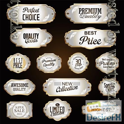 Vector golden badges and labels super sale collection