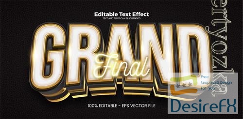 Vector grand final editable text effect in modern trend style