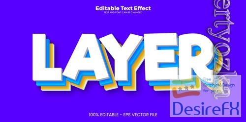 Vector layer editable text effect in modern trend style