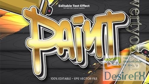 Vector paint editable text effect in modern trend style