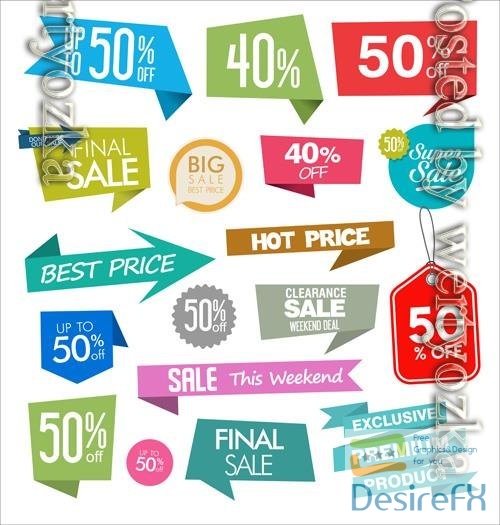 Vector price tag modern colorful collection
