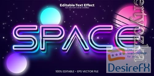 Vector space editable text effect in modern trend style