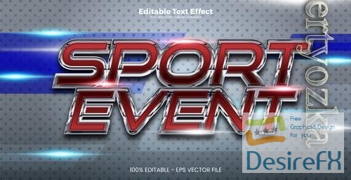 Vector sport event editable text effect in modern trend style