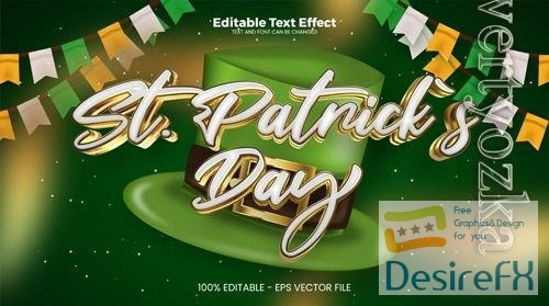Vector st patricks day editable text effect in modern trend