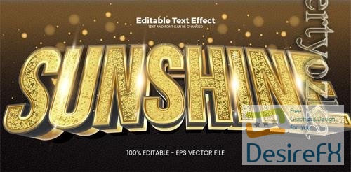 Vector sunshine editable text effect in modern trend style