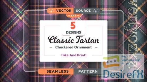 Vector tartan halloween seamless patterns merry christmas texture checkered scottish fabric