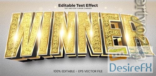 Vector winner editable text effect in modern trend style vol 2