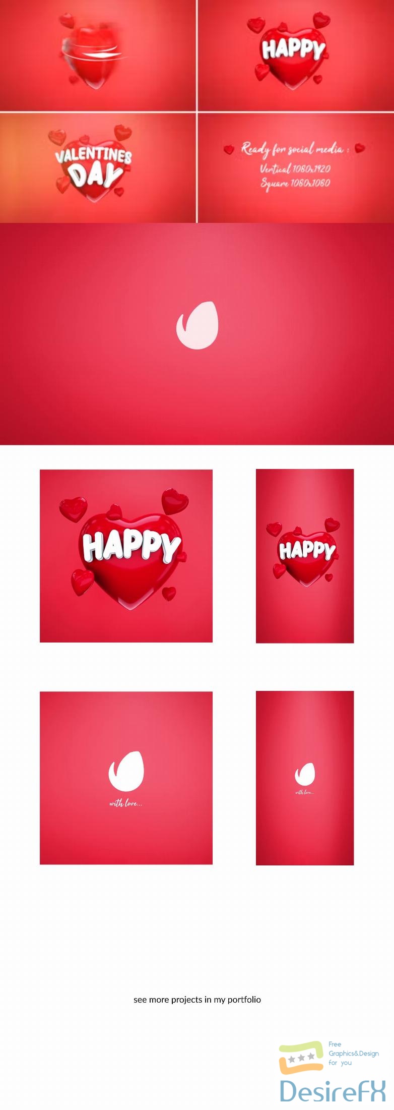 Videohive Valentine's Day Wishes and Logo Reveal 43071249