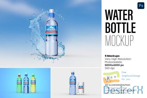 Water Bottle Mockup - 5 views - 7396413