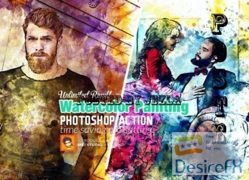 Watercolor Painting Photoshop Action - 2587754
