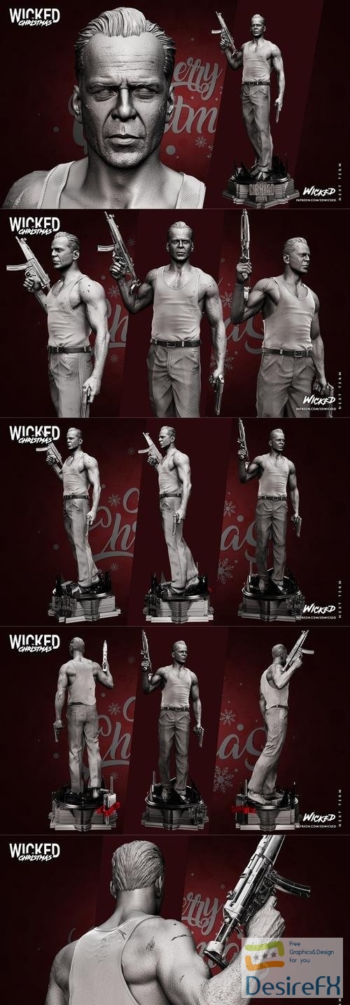 WICKED - John Mc Clane Statue – 3D Print