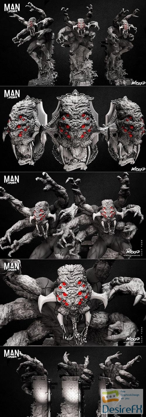 WICKED - Man Spider Statue and Bust – 3D Print