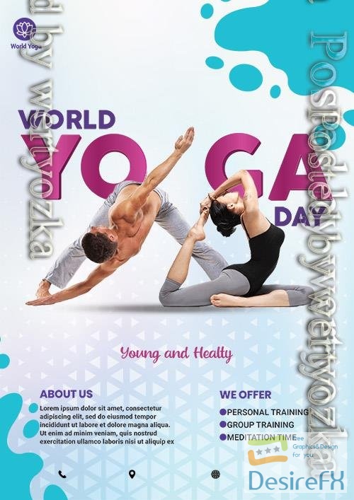 World Yoga Day Psd Flyer Design