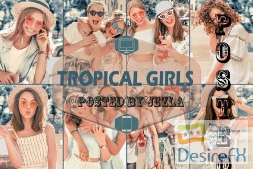 10 Tropical Girls Mobile & Desktop Lightroom Presets, Clean - 2453231