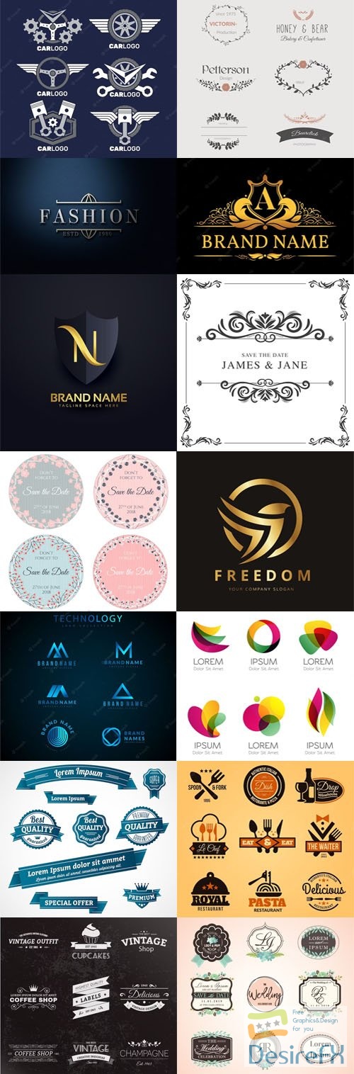 100+ Logos, Badges and Labels Vector Design Templates