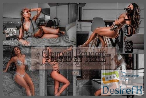12 Charcoal Boudoir Photoshop Actions And ACR Presets, Char - 2453295