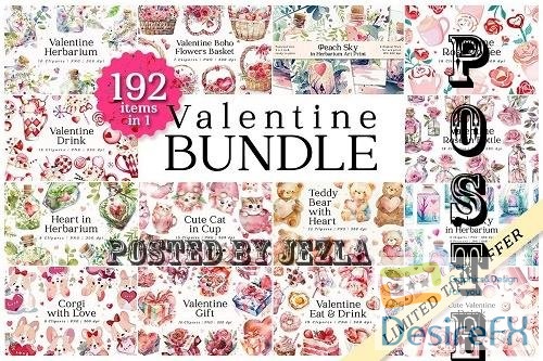 192 in 1 Valentine Clipart Bundle