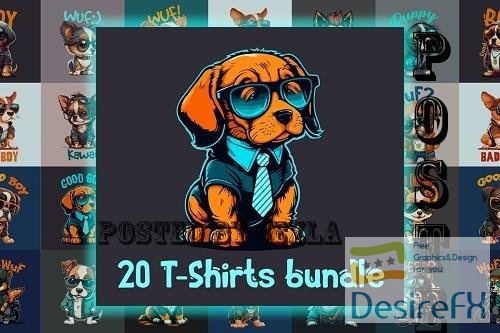 20 Puppy T-shirts Design Bundle - 2438545