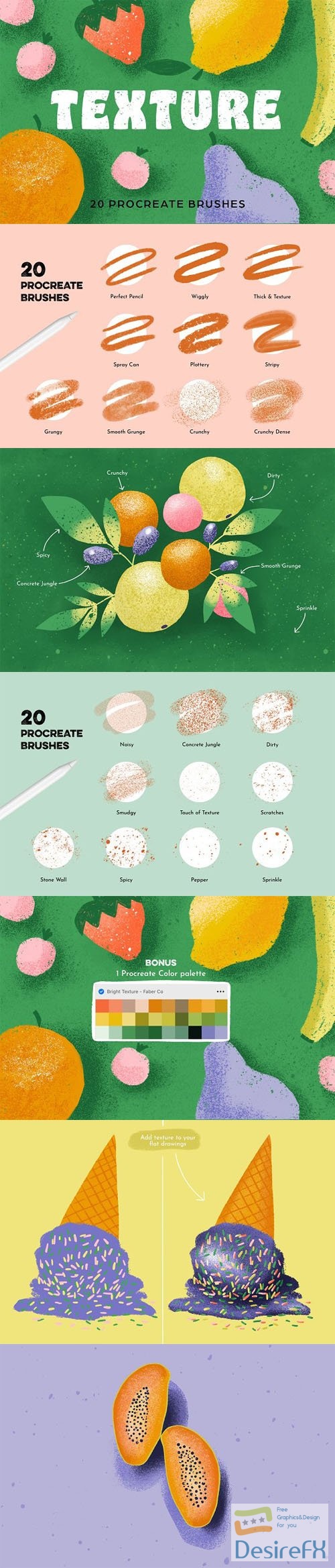 20 Texture Brushes for Procreate