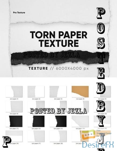 20 Torn Paper Textures HQ - 10951309