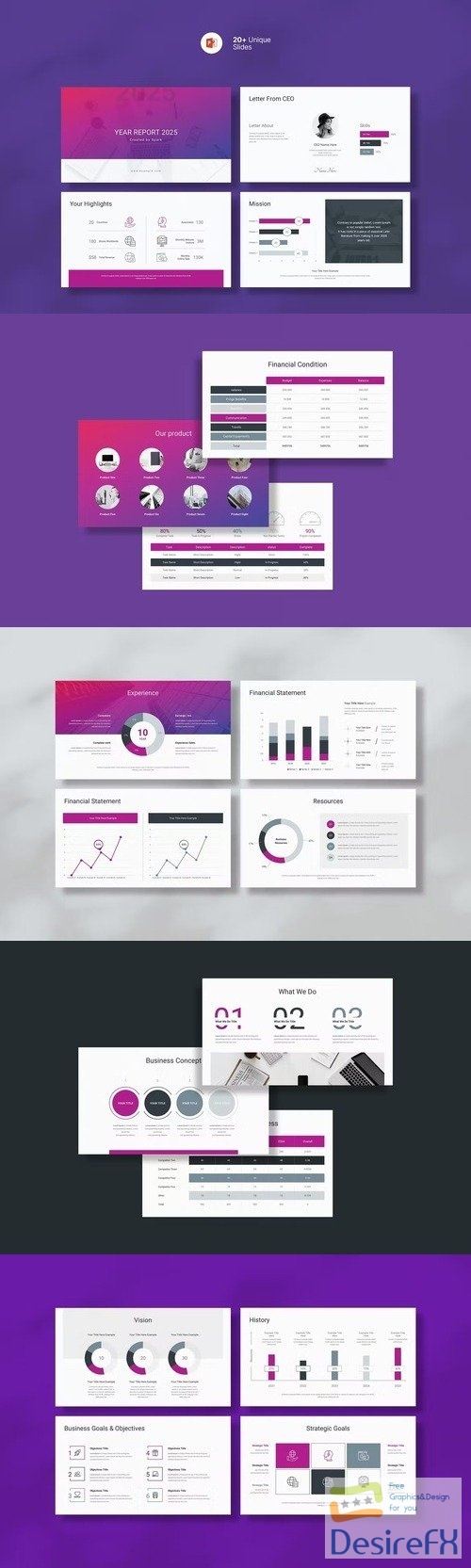 2025 Year Report PowerPoint Template