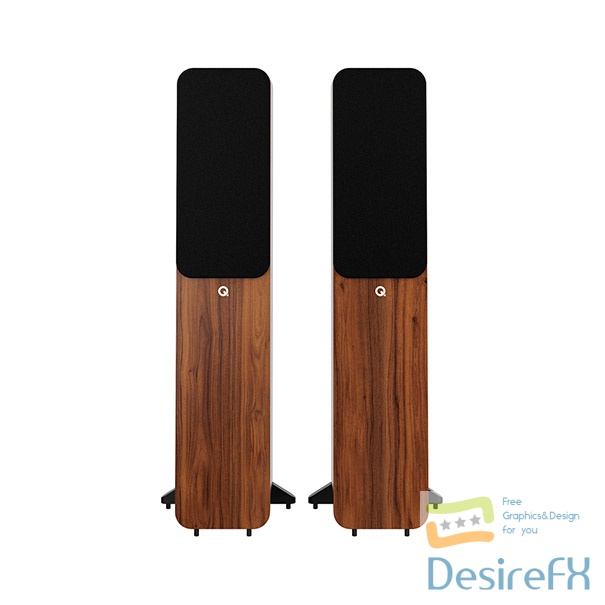 3050i Walnut Floor Standing Speakers by Q Acoustics 3D Model