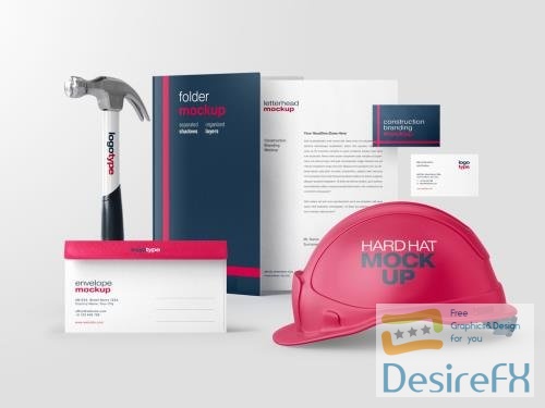Adobestock - Construction and Architecture Branding Stationery Mockup 461126138