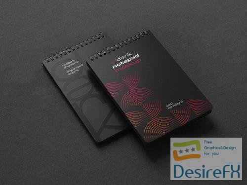 Adobestock - Dark Stationery Branding Mockup with Notepad 461125561