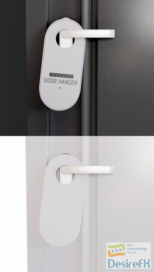 Adobestock - Door Hanger Mockup on Metal Handle 394765046