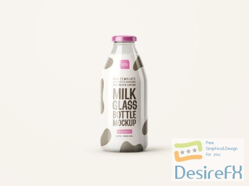 Adobestock - Glossy Milk Bottle Mockup 399350239