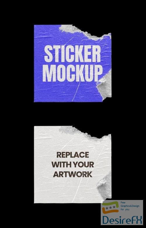 Adobestock - Square Sticker Paper Texture Mockup Template 547728815